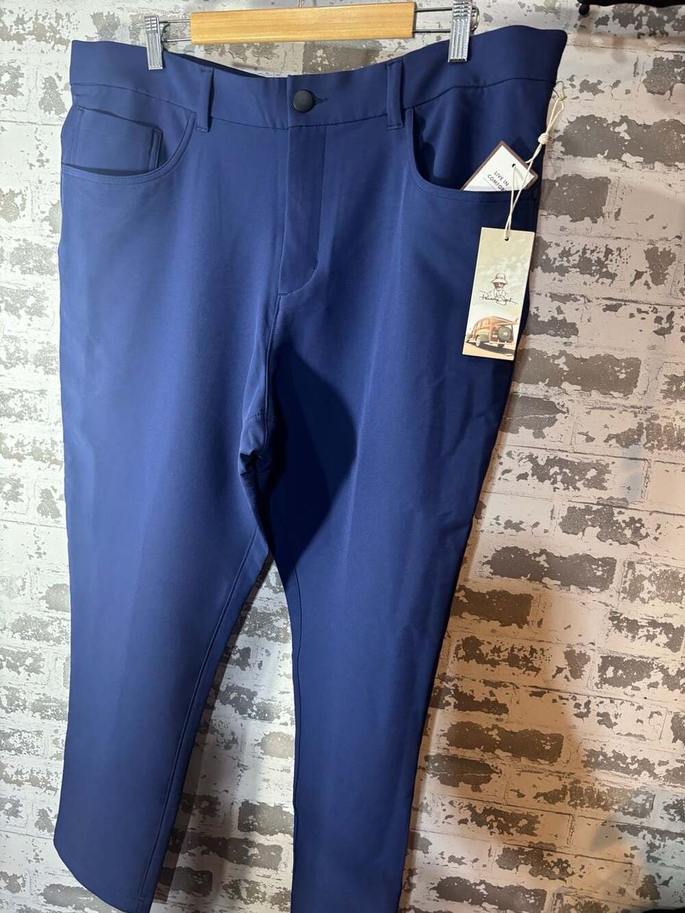 NWT Panama Jack Men's 4-Way Stretch Performance 5-Pocket Pants Navy Blue 40x30